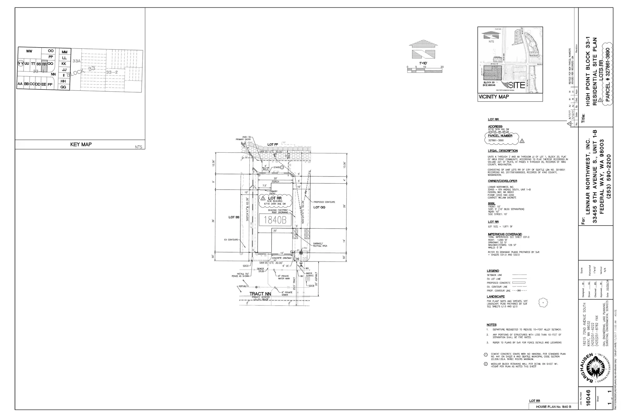 Site plan for 6718 34th Ave SW