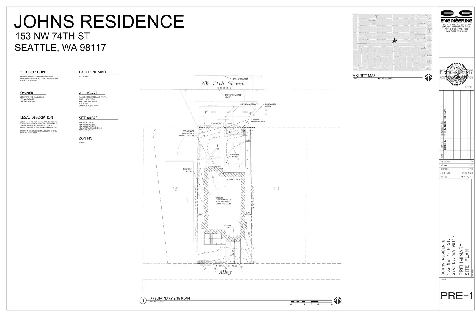Site plan for 153 NW 74th St