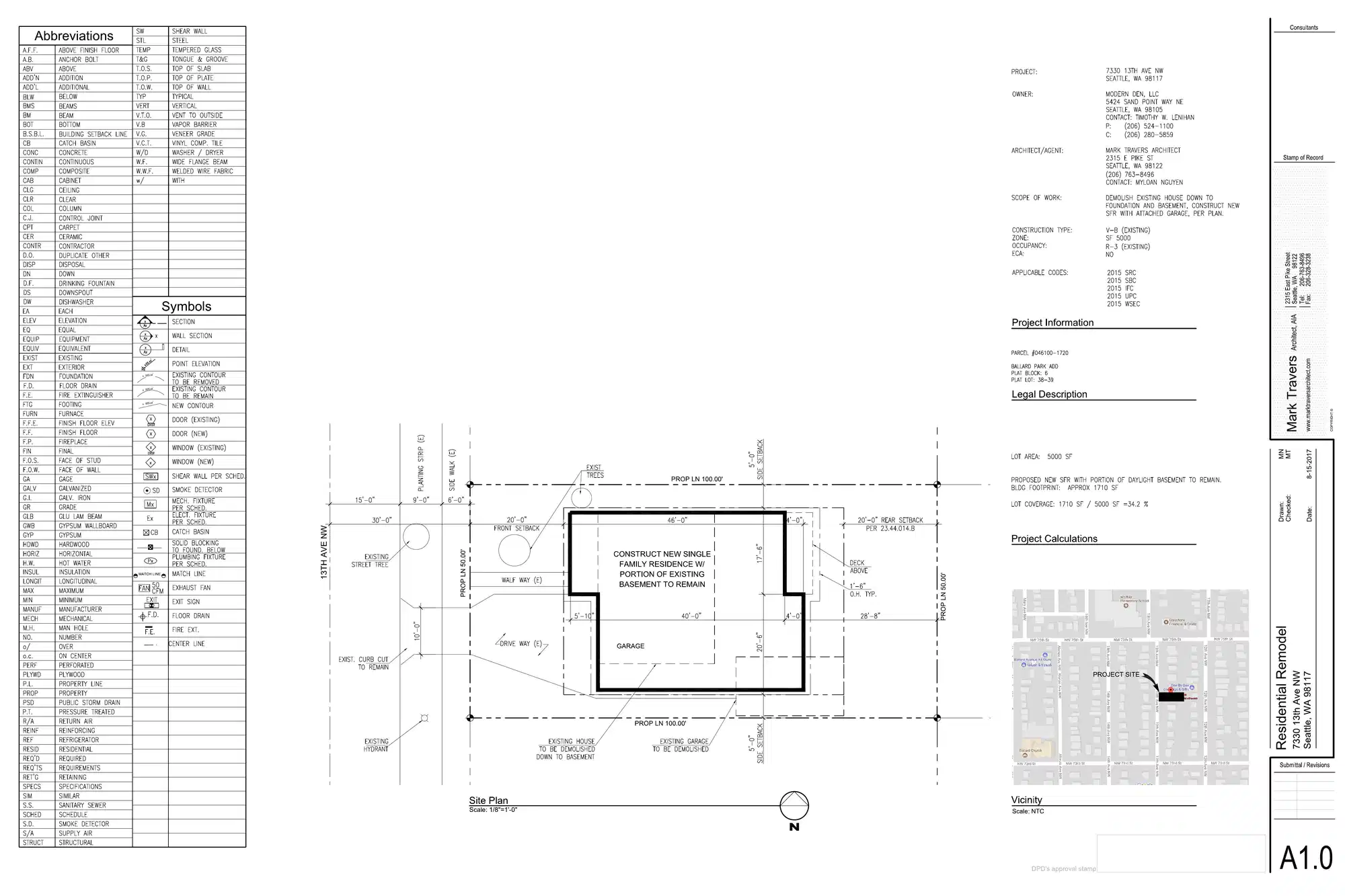 Site plan for 7330 13th Ave NW