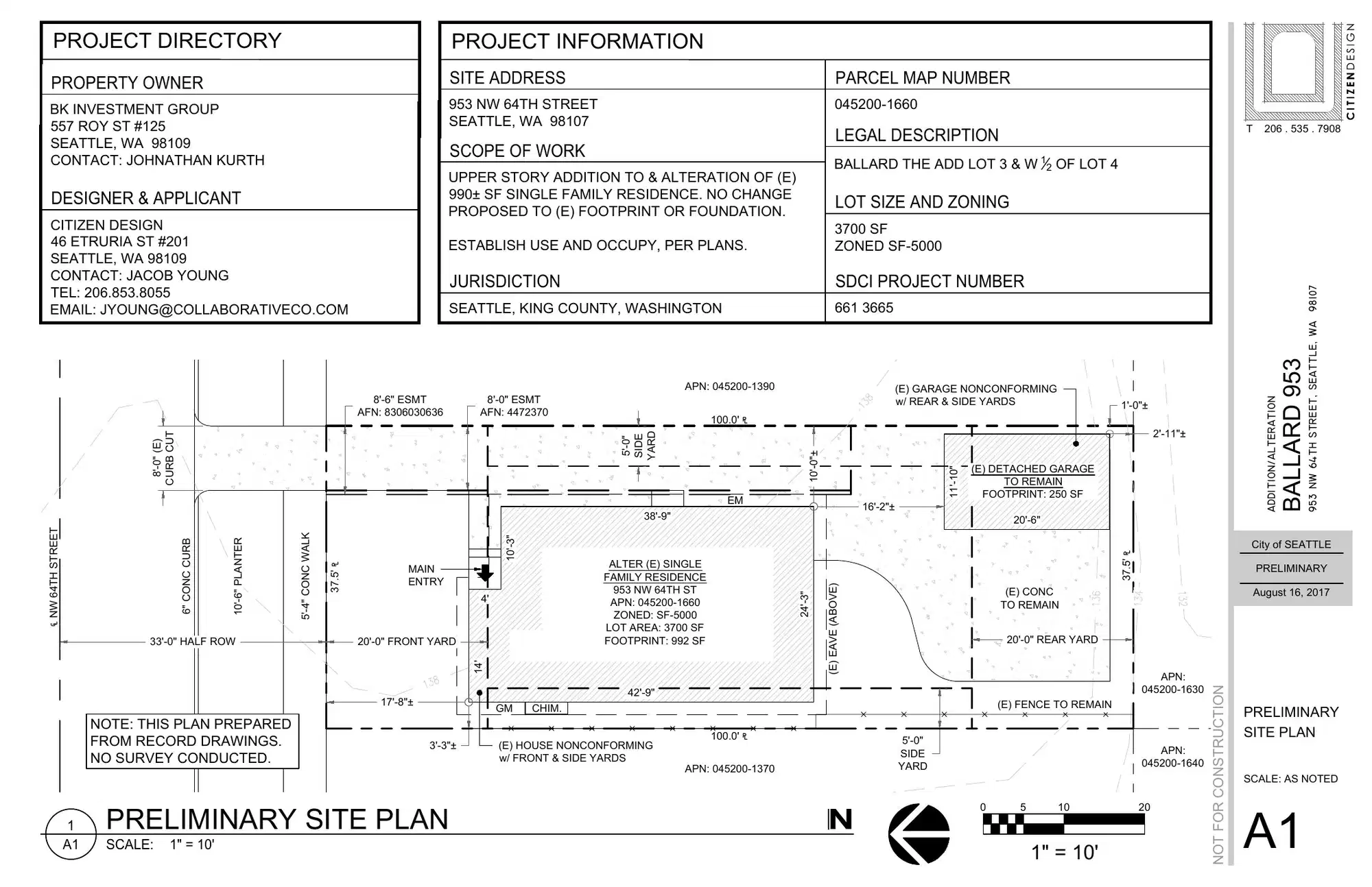 Site plan for 953 NW 64th St