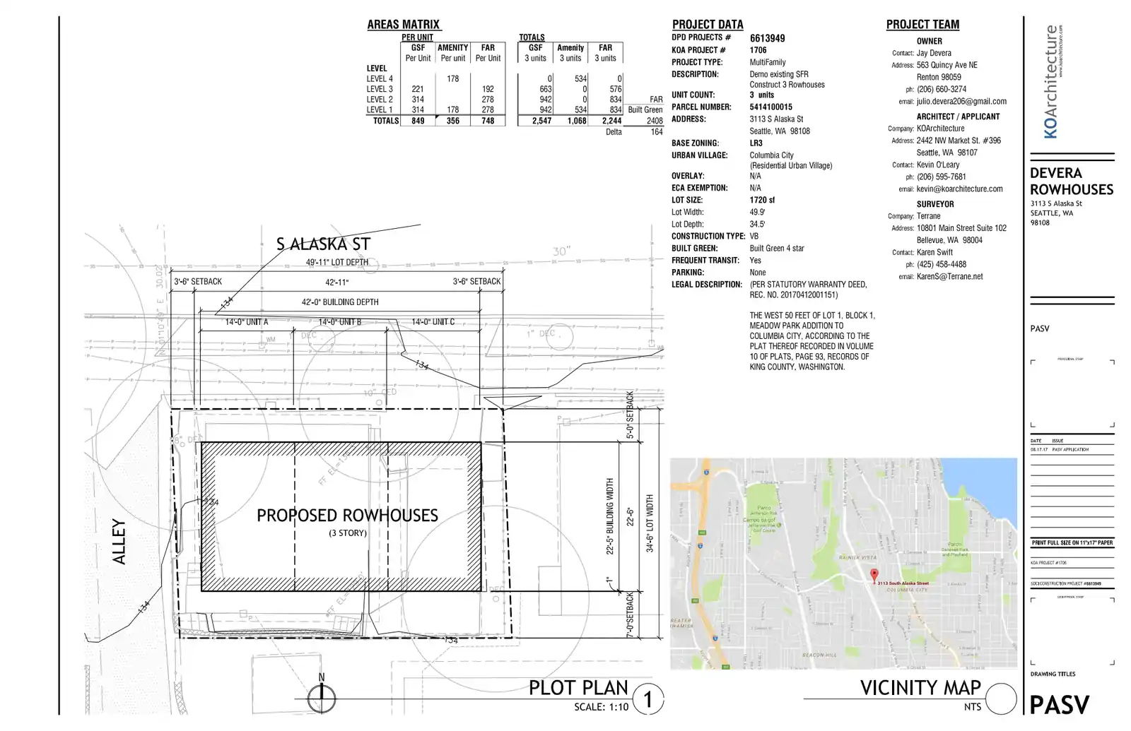 Site plan for 3113 S Alaska St