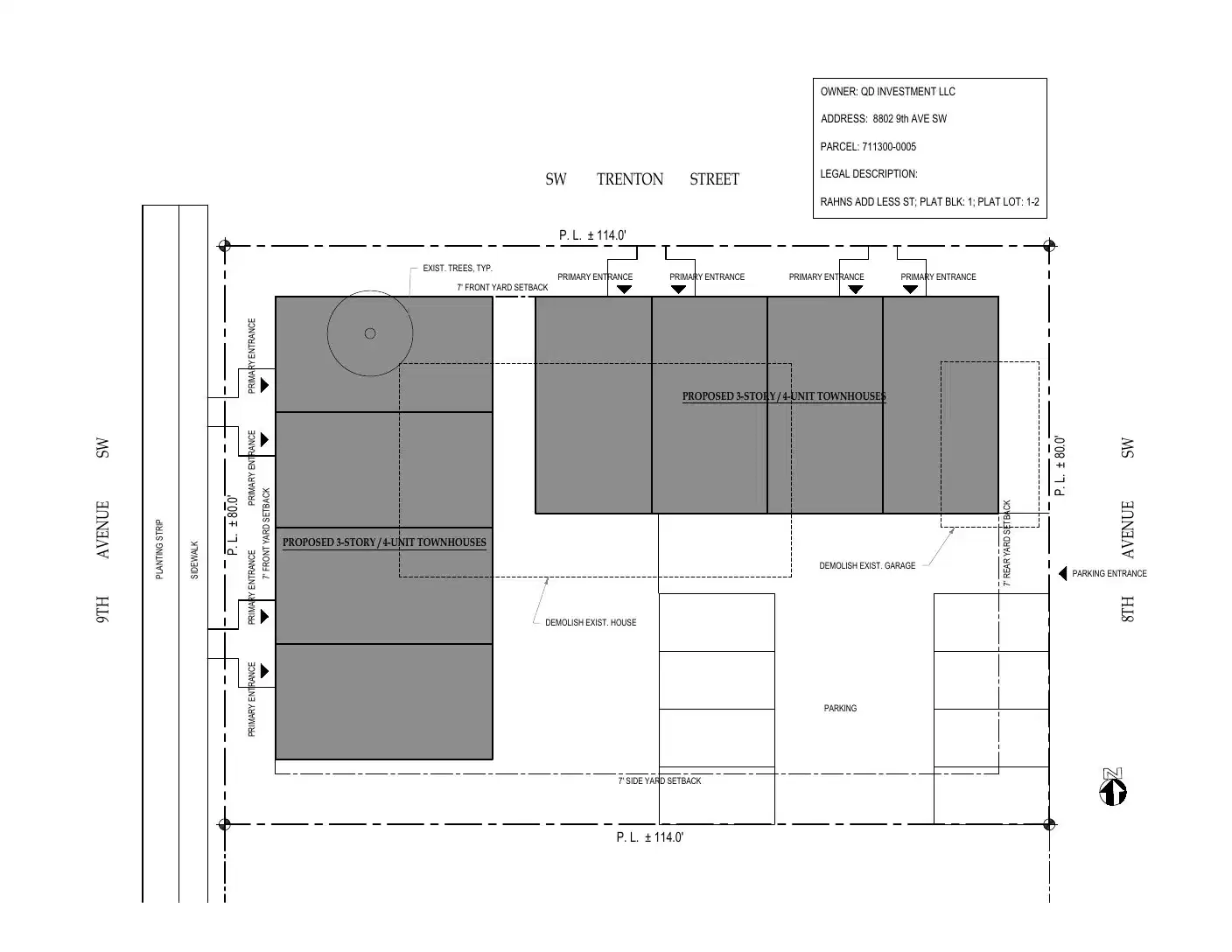 Site plan for 831 SW Trenton St