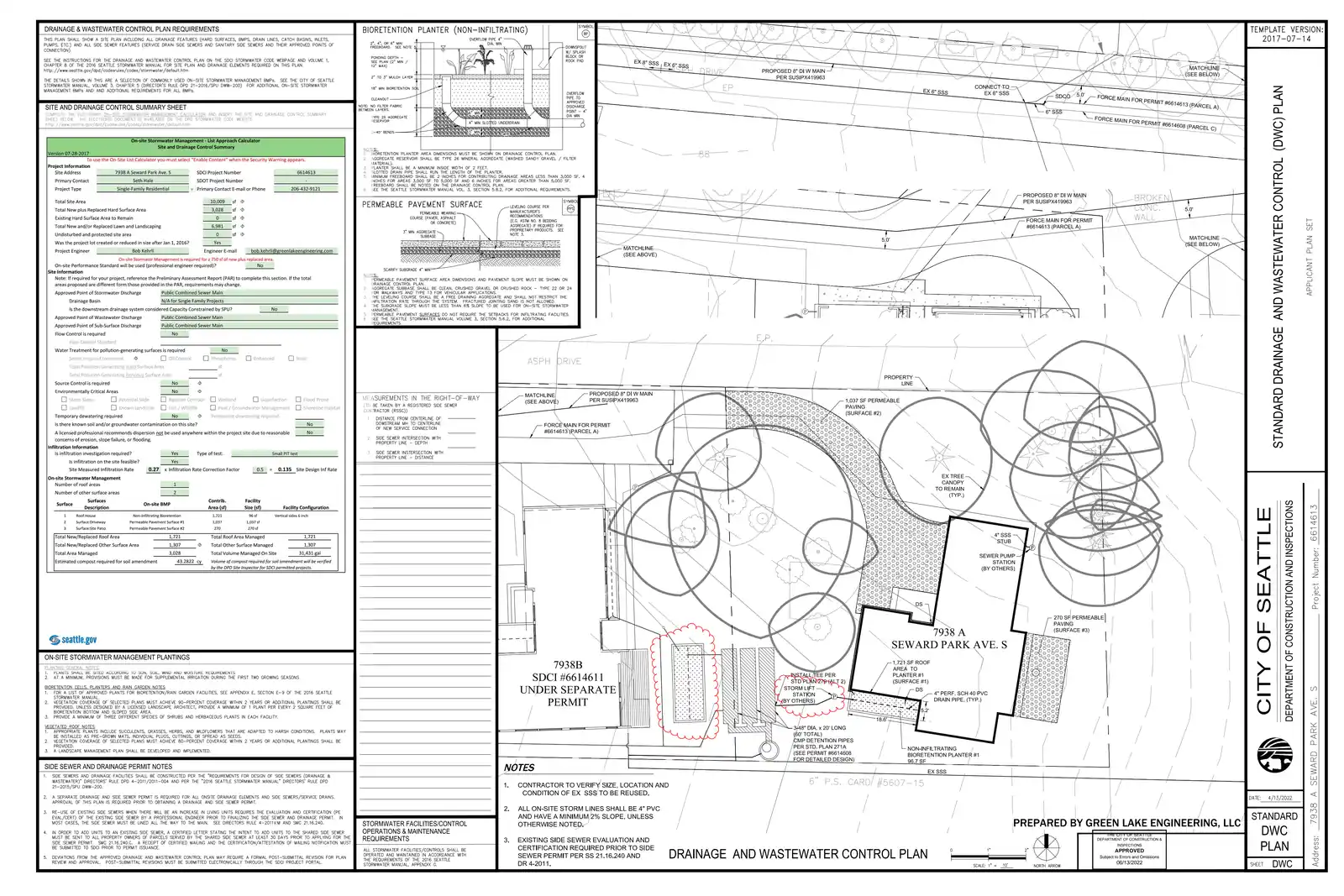 Site plan for 7938 A Seward Park Ave S