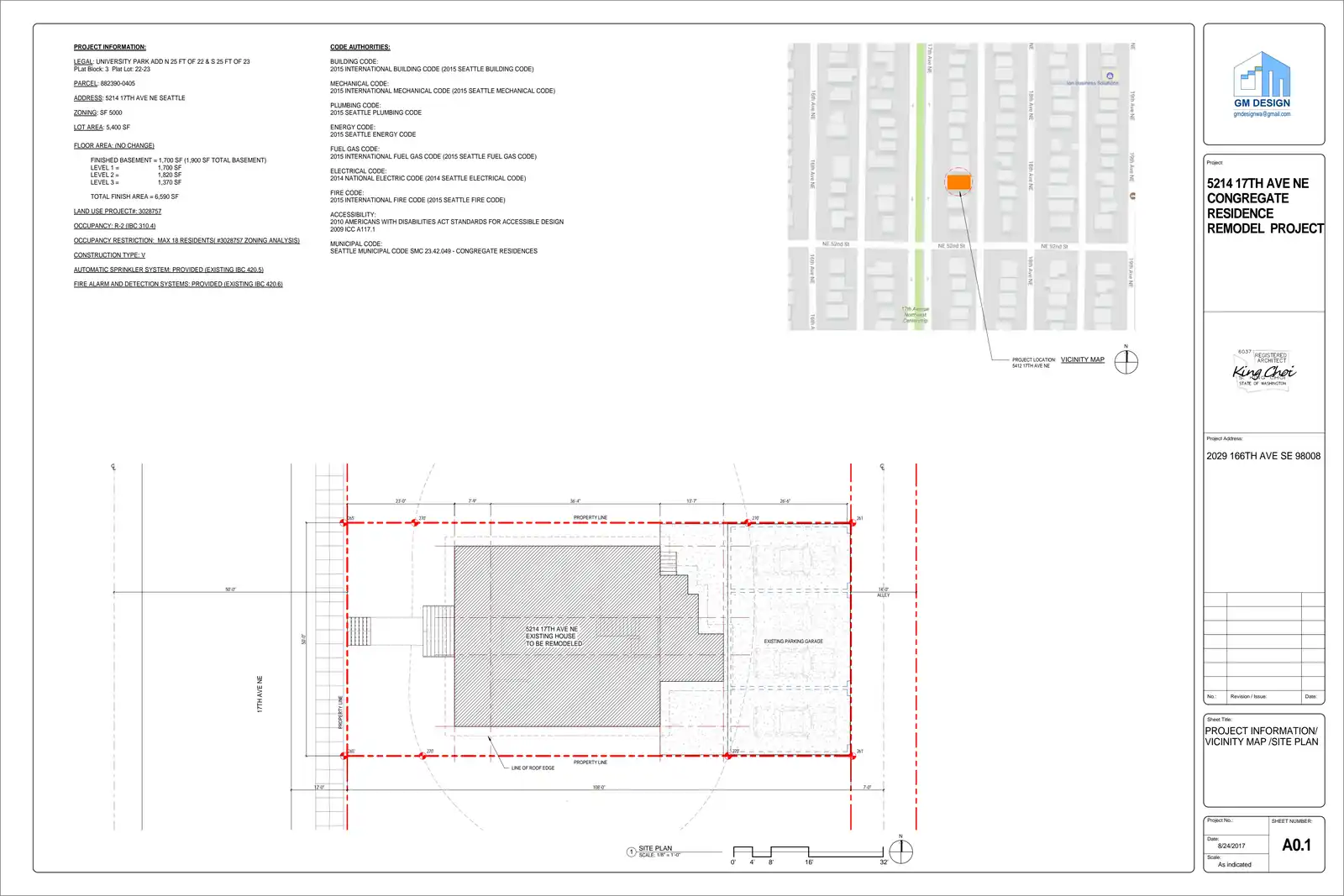 Site plan for 5214 17th Ave NE