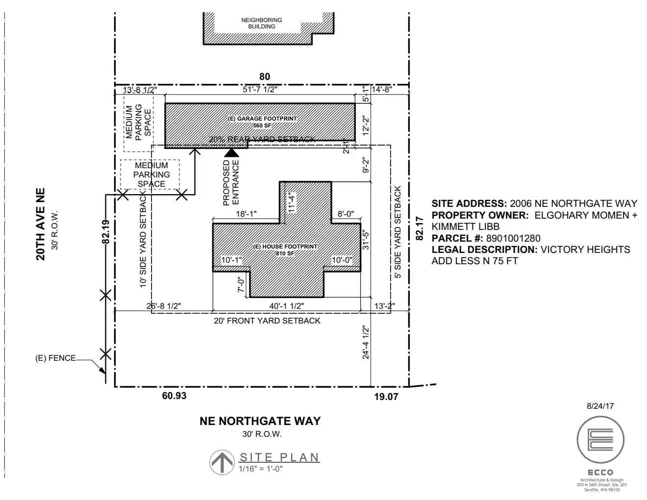 Site plan for 2006 NE Northgate Way