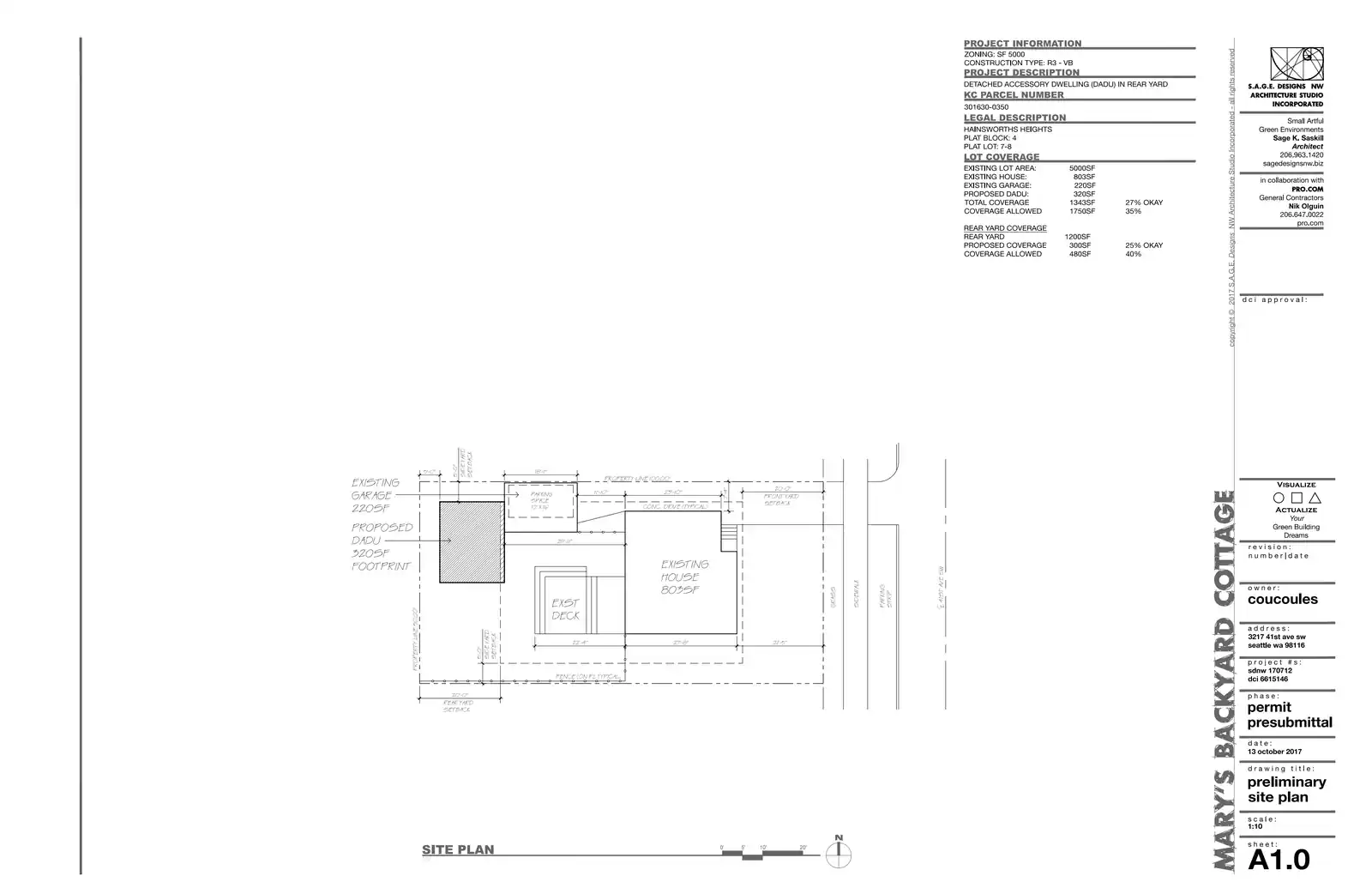 Site plan for 3217 41st Ave SW