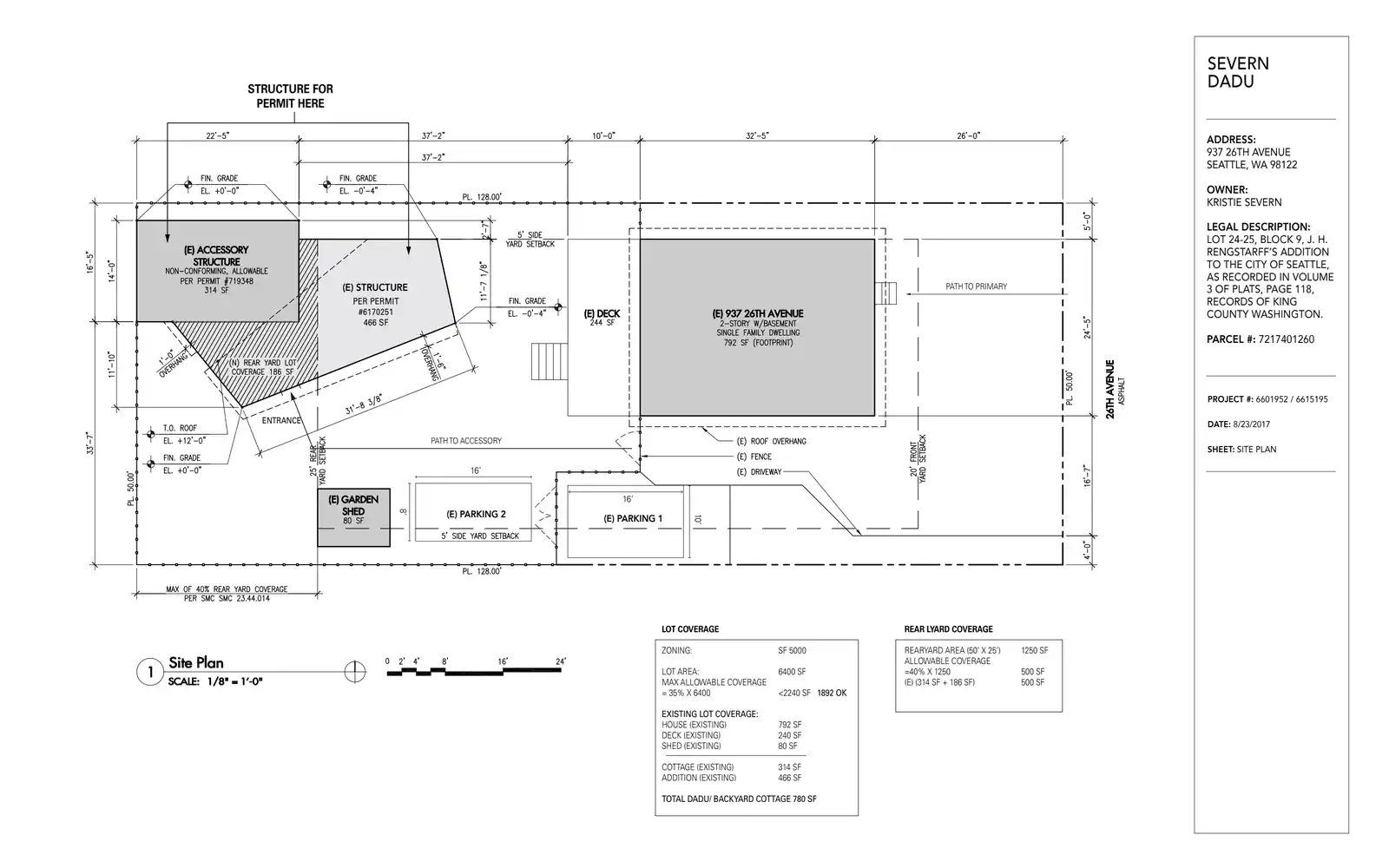 Site plan for 937 26th Ave