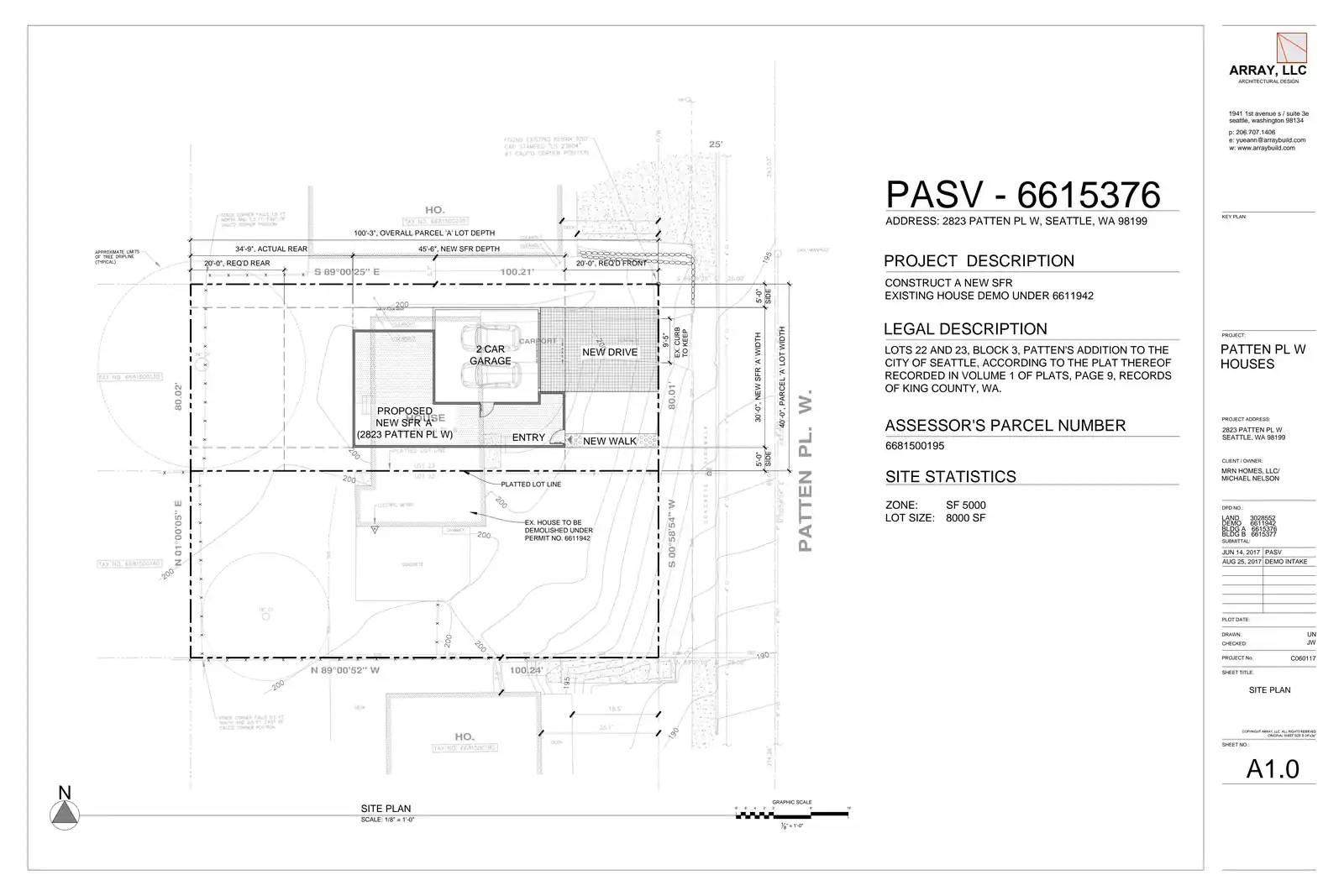 Site plan for 2823 Patten Pl W