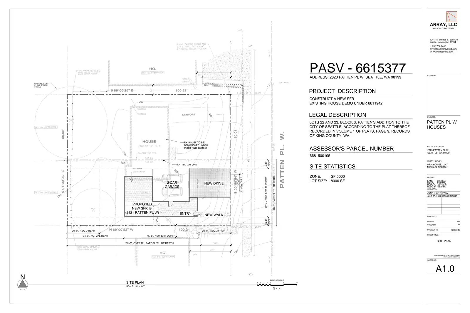 Site plan for 2821 Patten Pl W