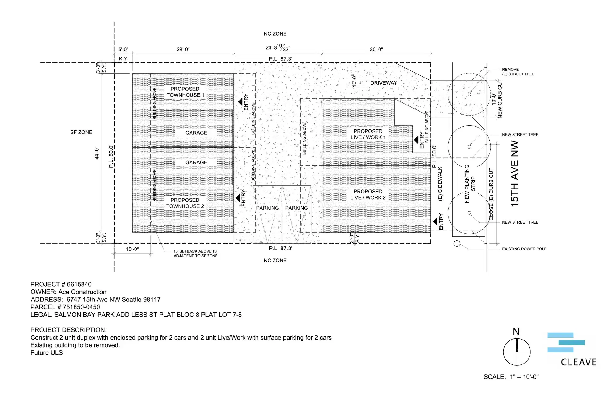 Site plan for 6747 15th Ave NW