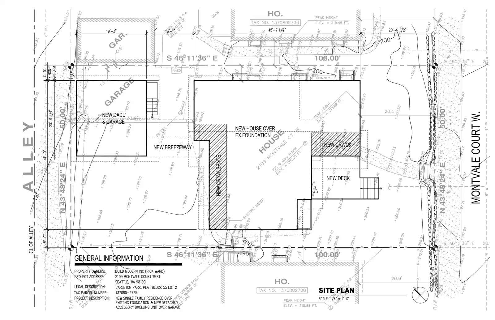 Site plan for 2109 Montvale Ct W