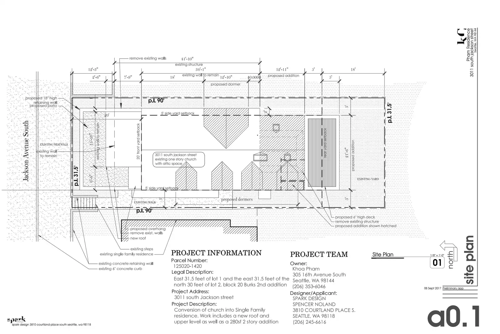 Site plan for 3011 S Jackson St