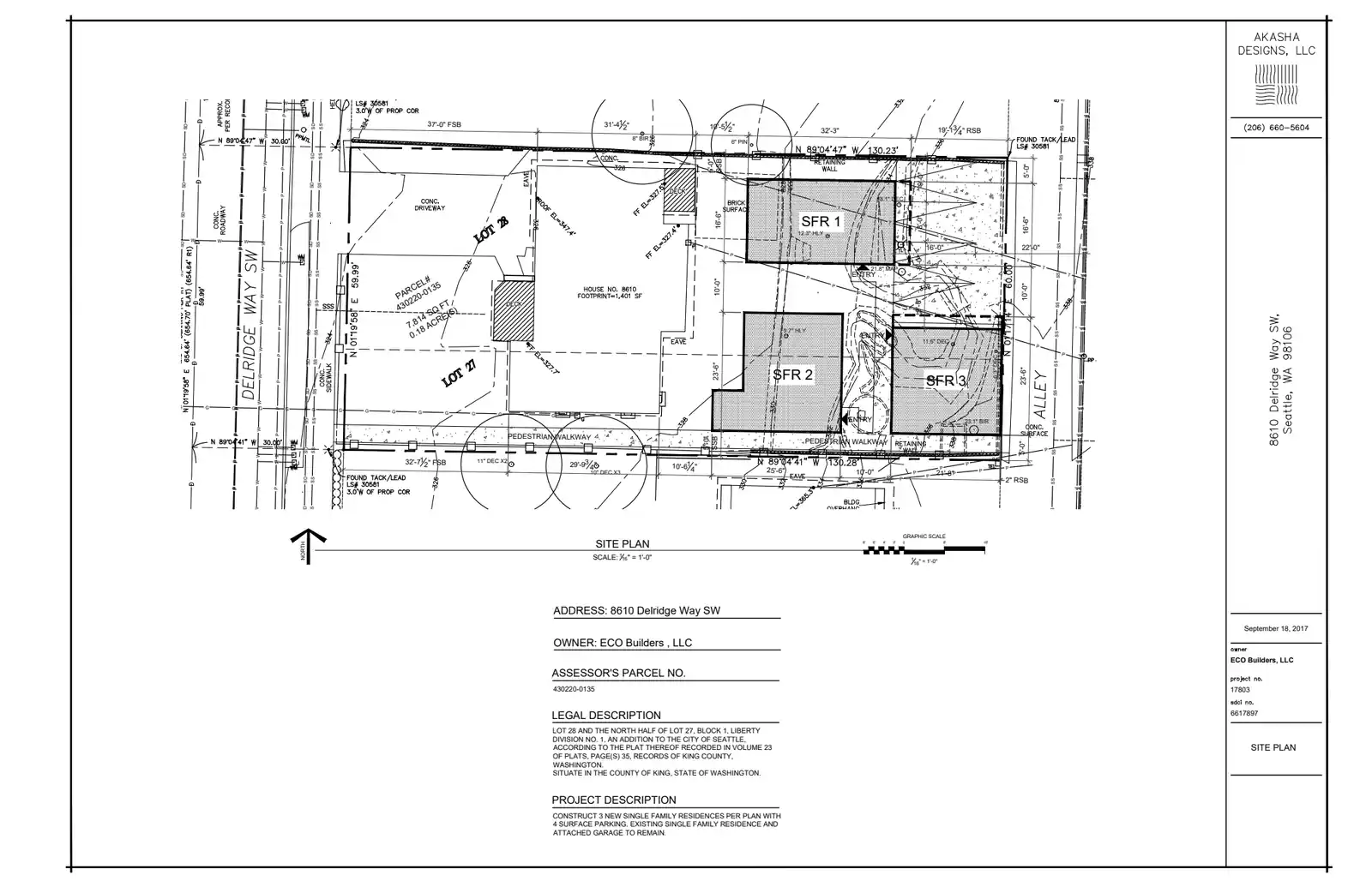 Site plan for 8612 A Delridge Way SW