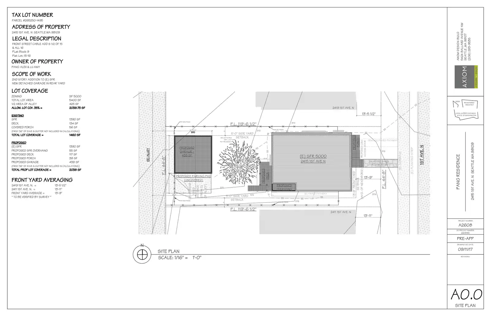 Site plan for 2415 1st Ave N