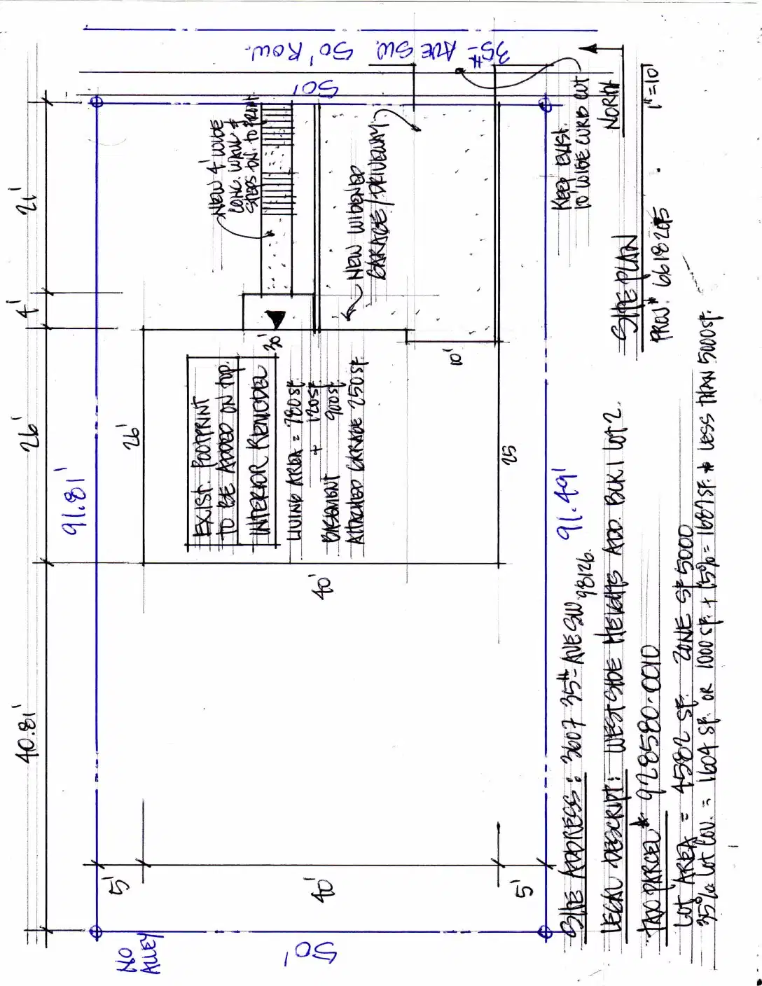 Site plan for 3607 35th Ave SW