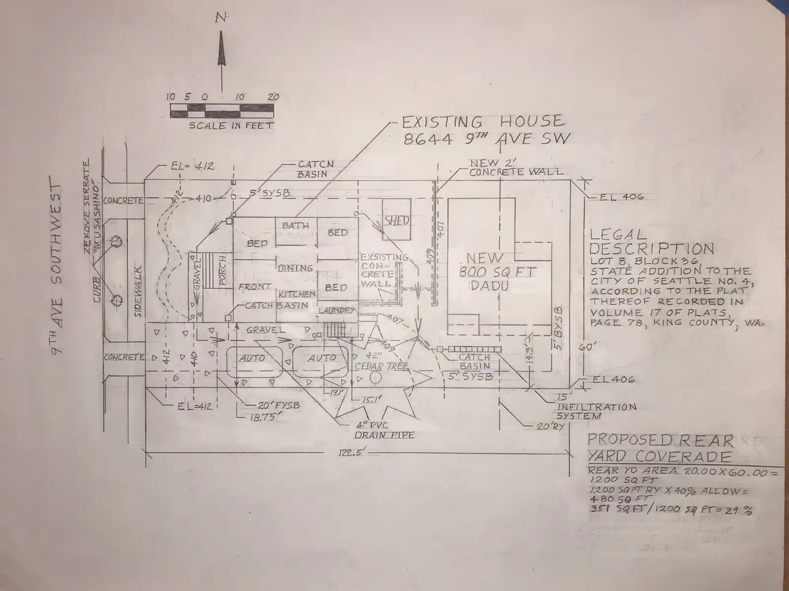 Site plan for 8644 9th Ave SW