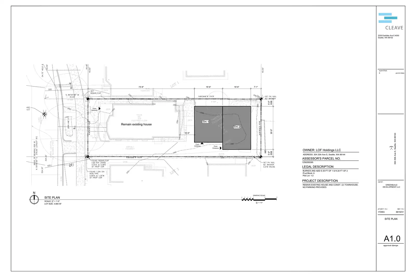 Site plan for 306 25th Ave S