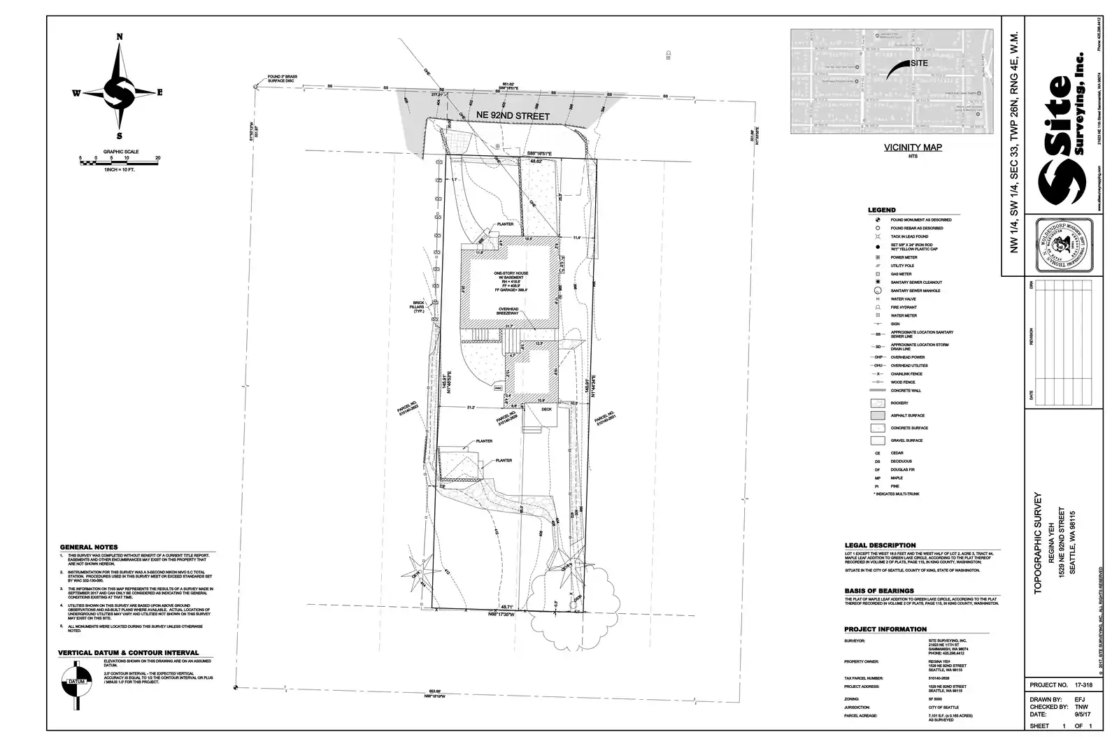 Site plan for 1529 NE 92nd St