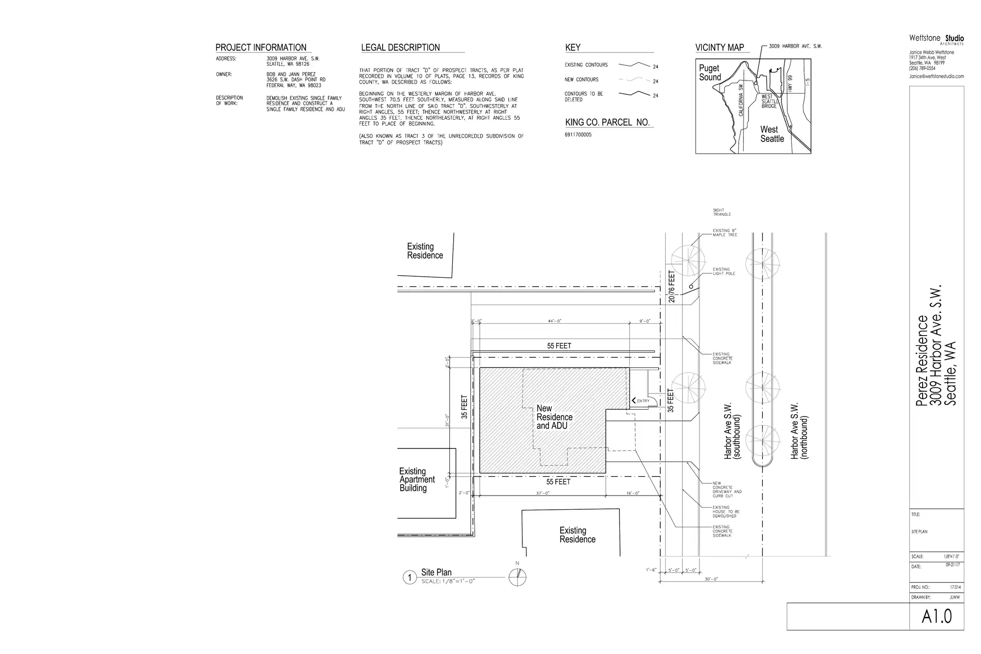 Site plan for 3009 Harbor Ave SW