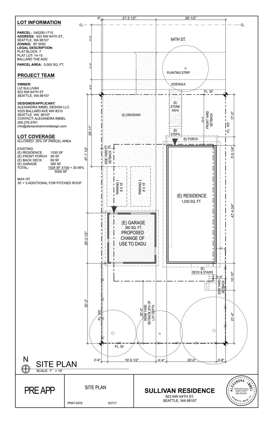 Site plan for 923 NW 64th St