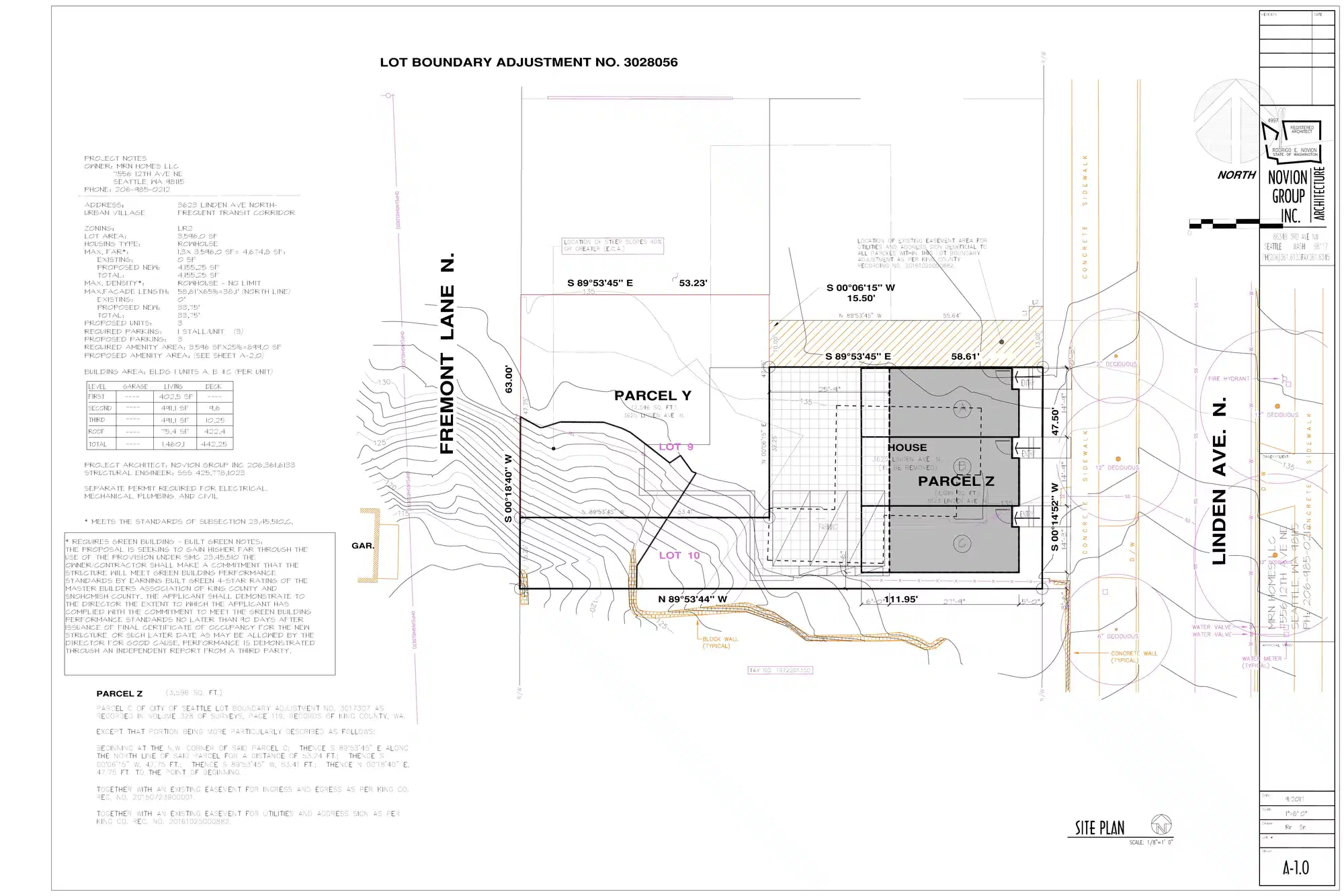 Site plan for 3623 Linden Ave N