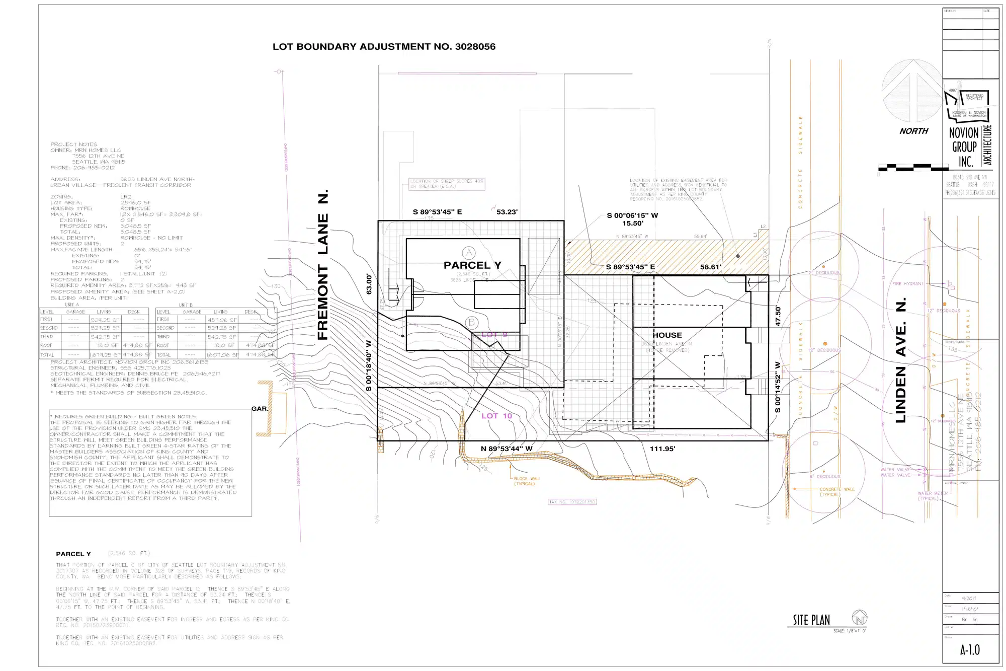 Site plan for 3625 Linden Ave N