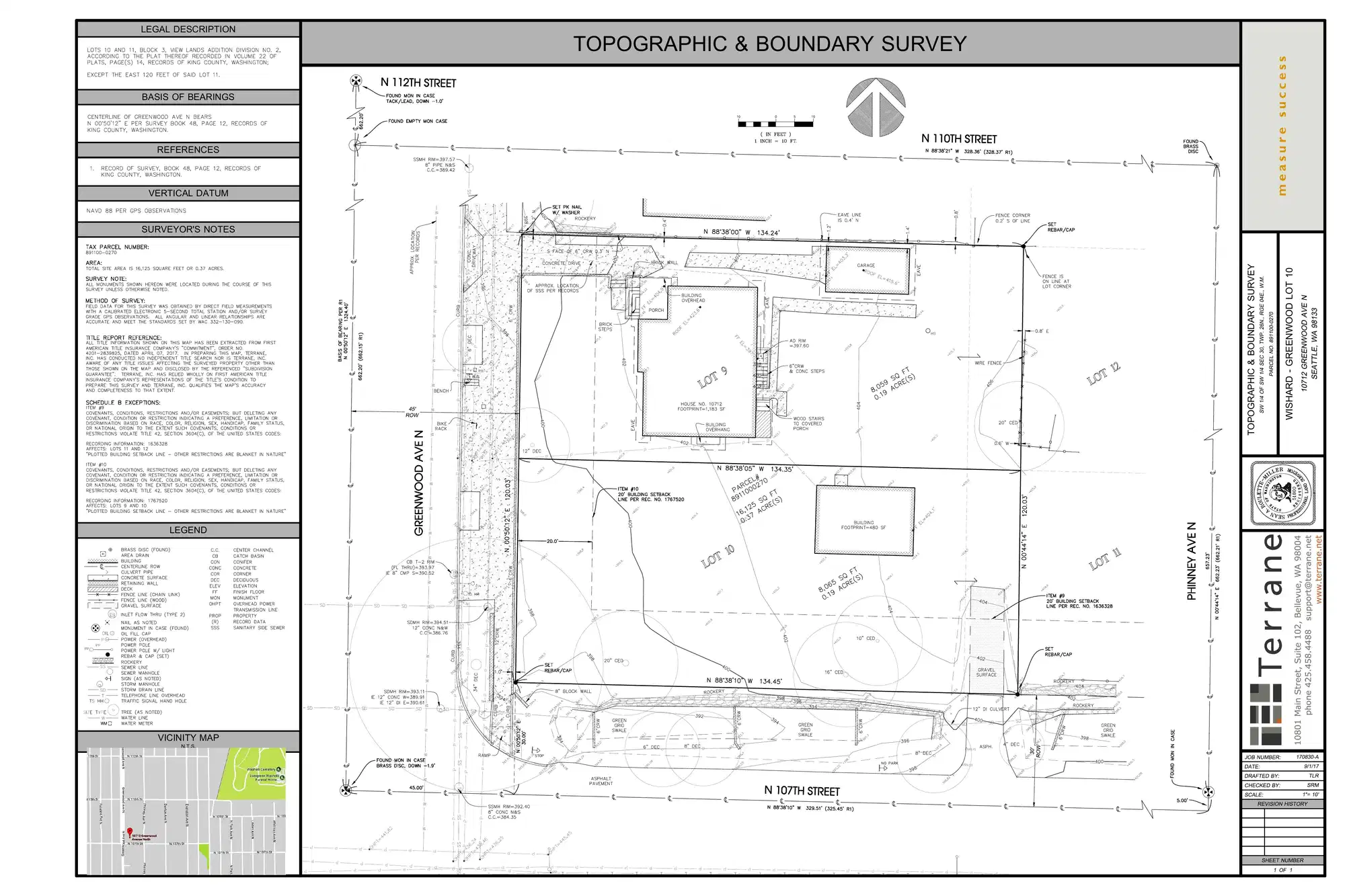 Site plan for 10700 Greenwood Ave N