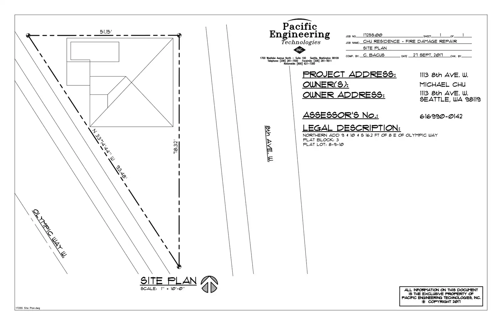 Site plan for 1113 8th Ave W