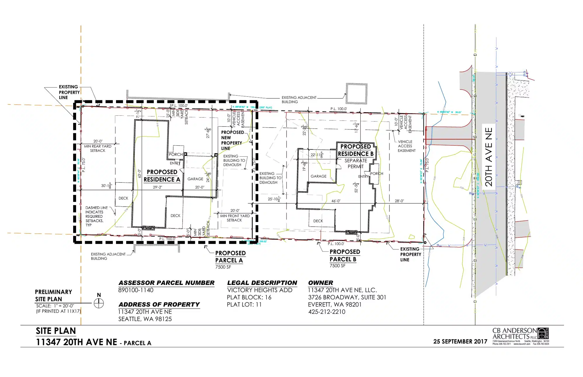 Site plan for 11347 20th Ave NE