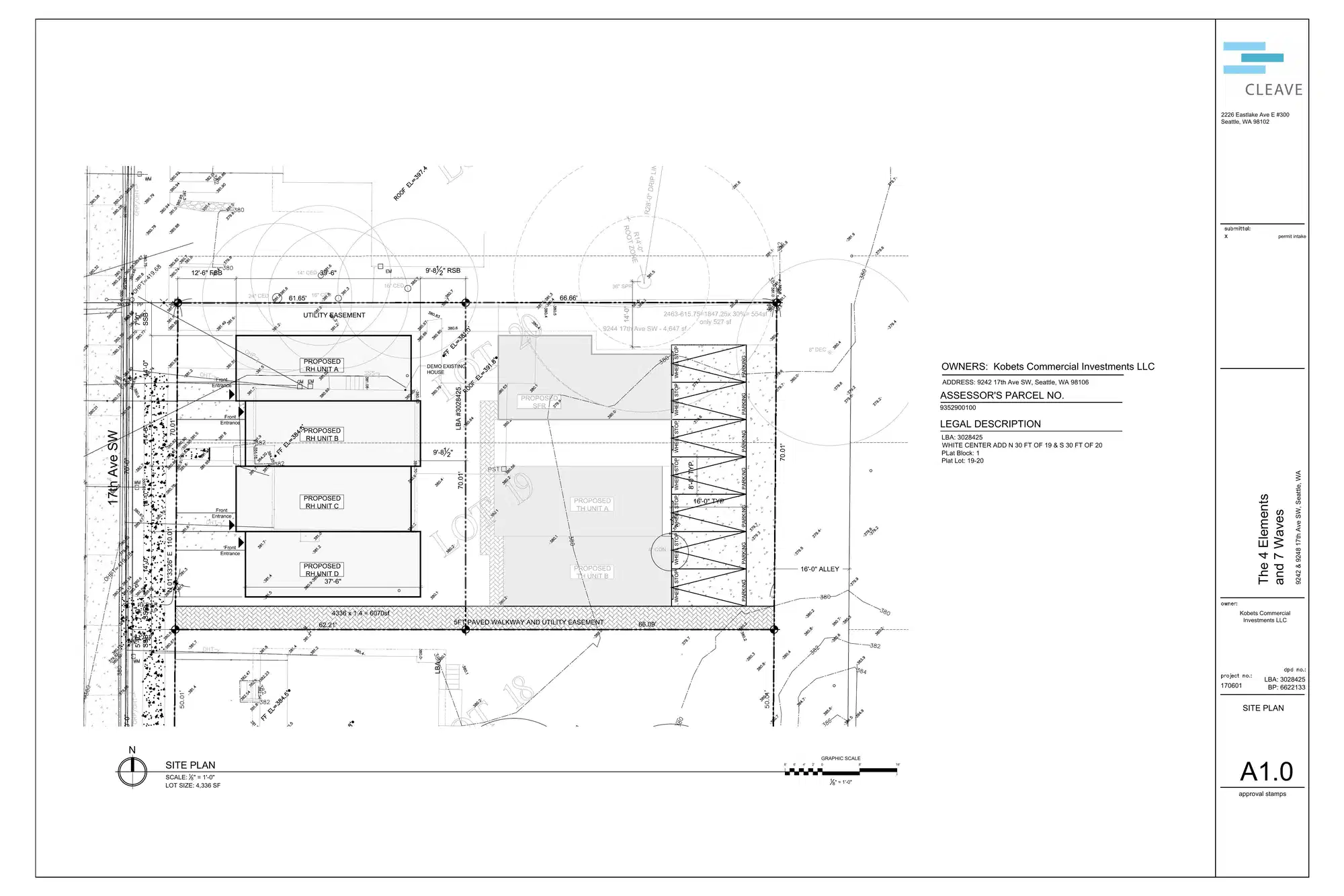 Site plan for 9242 17th Ave SW