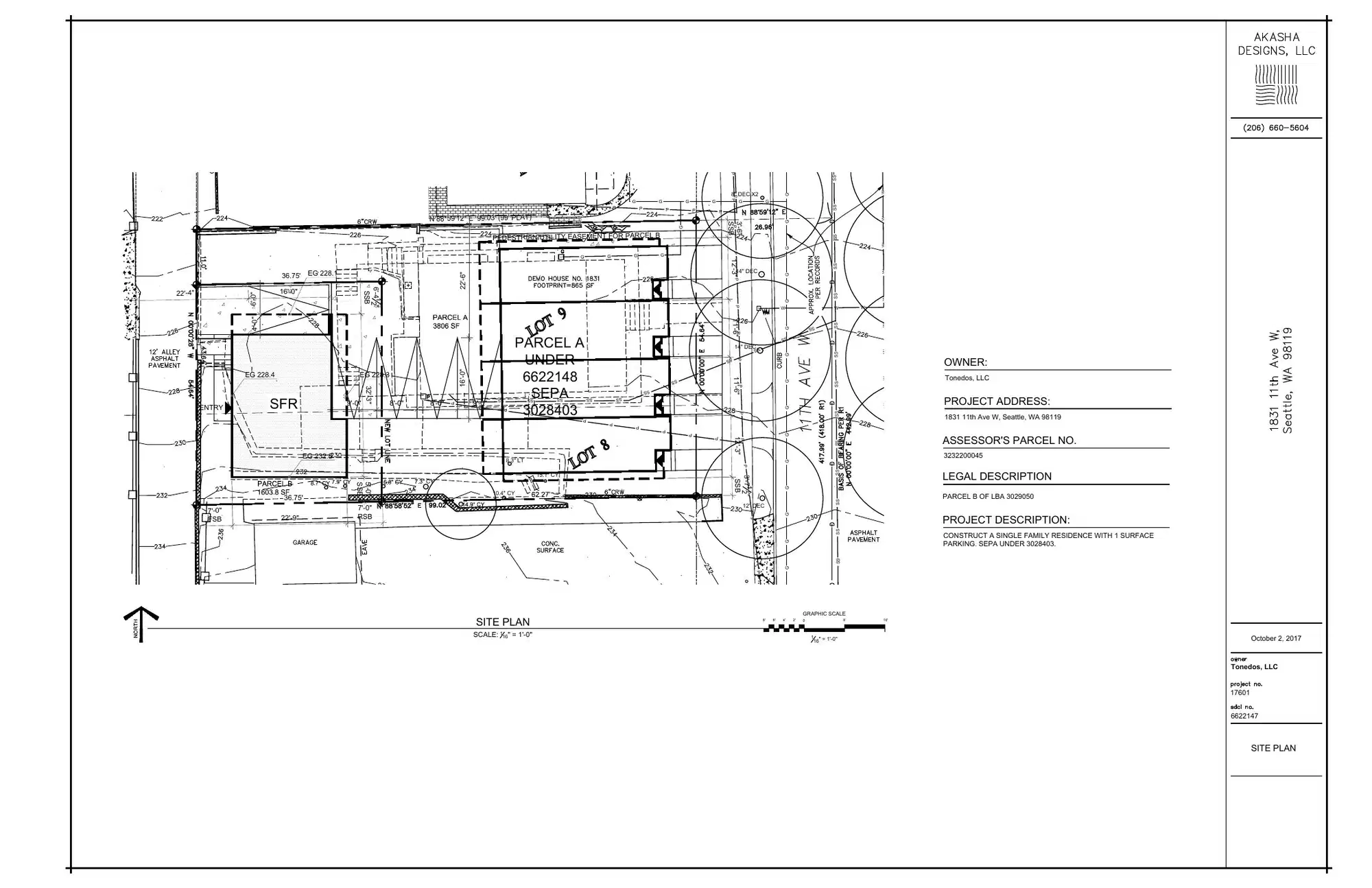 Site plan for 1831 11th Ave W