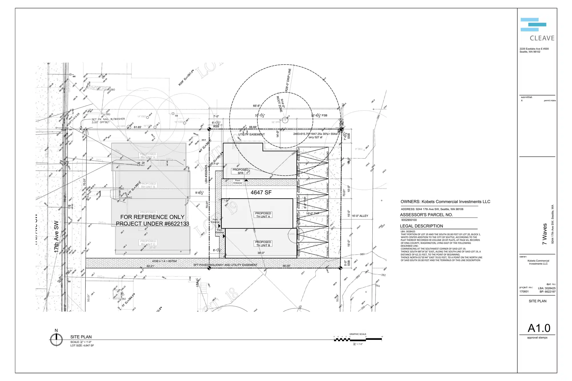 Site plan for 9244 17th Ave SW