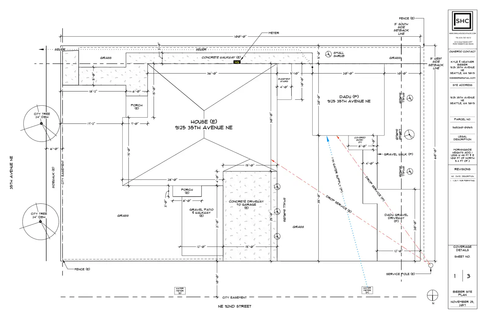 Site plan for 9125 35th Ave NE