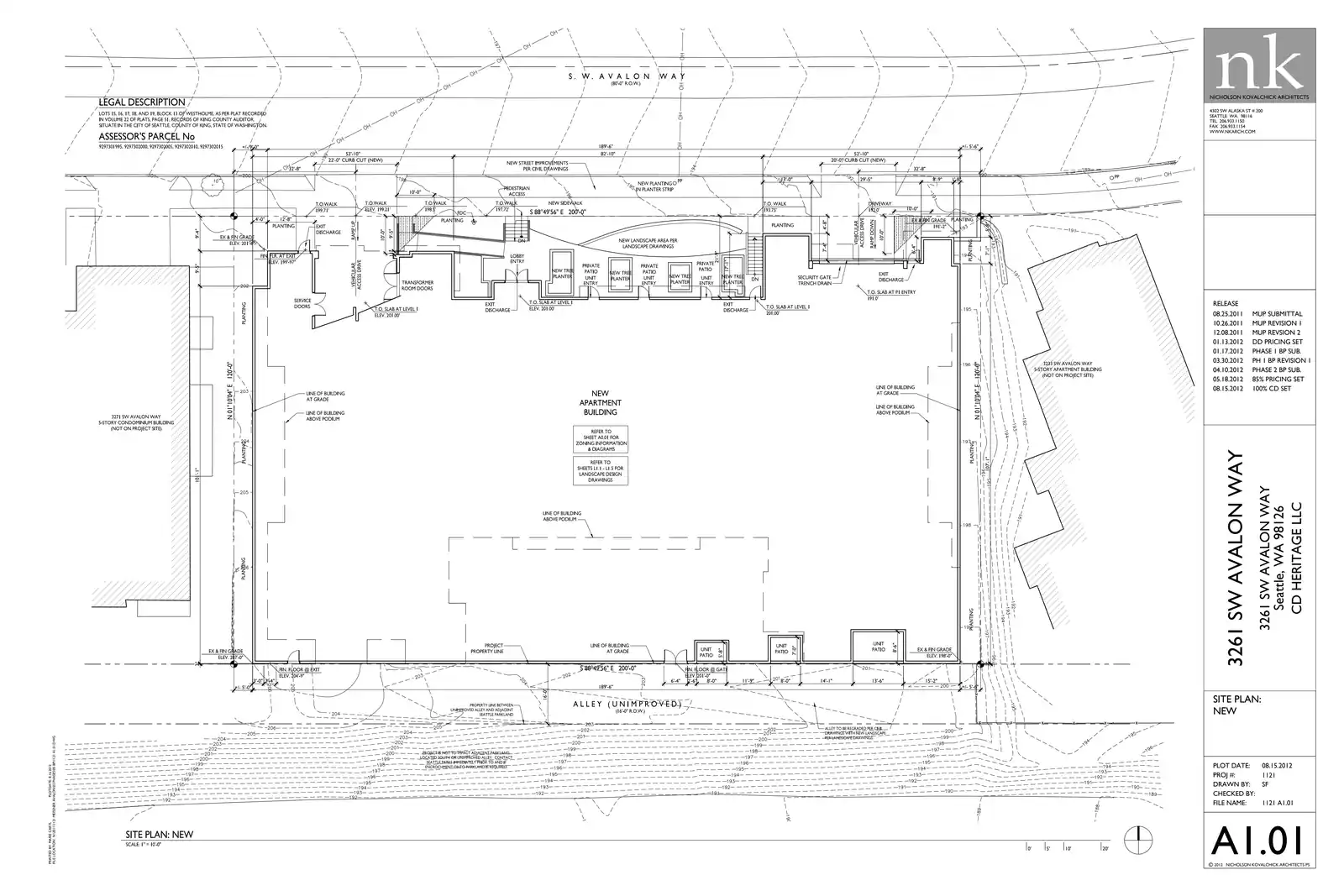 Site plan for 3261 SW Avalon Way