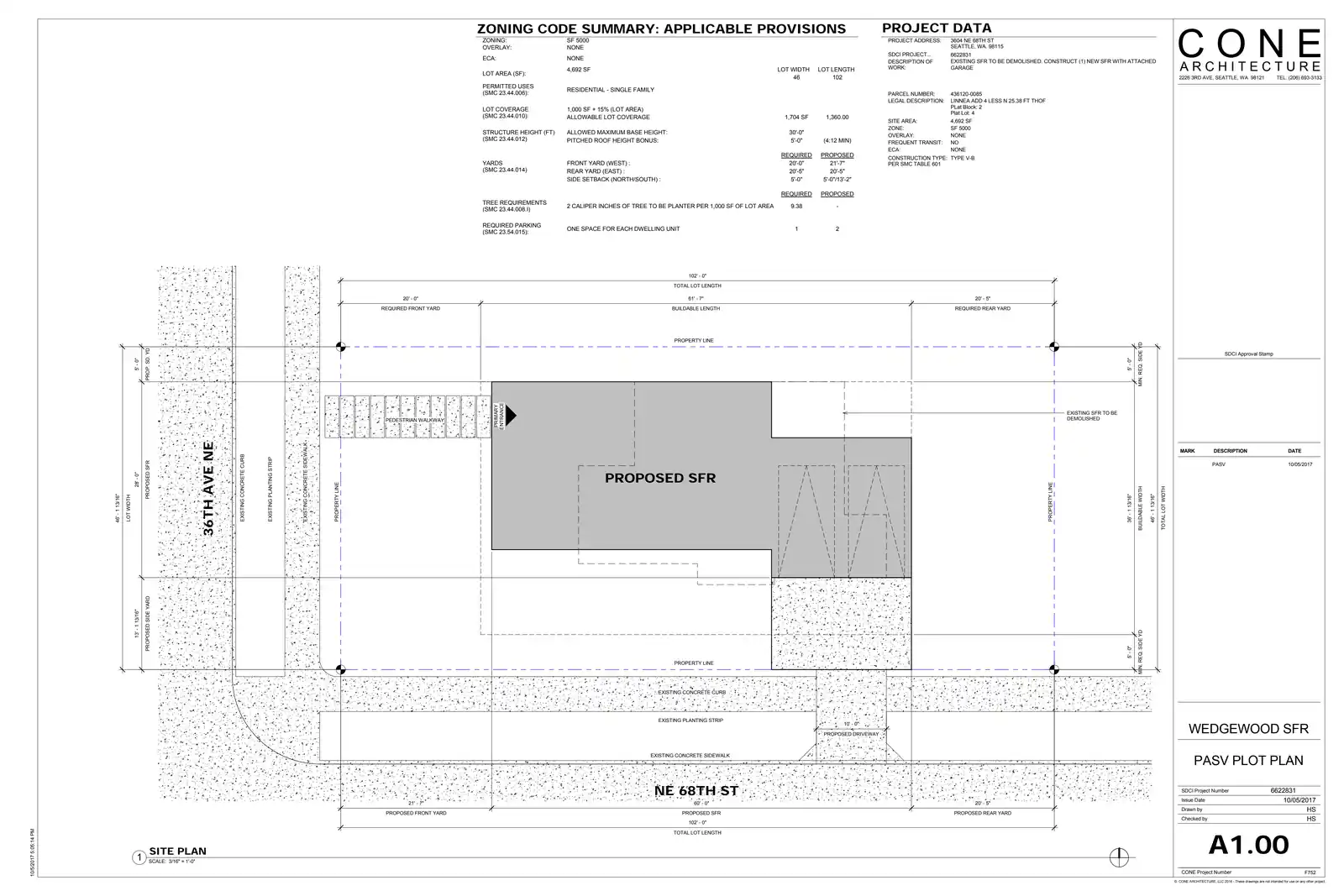 Site plan for 6802 36th Ave NE