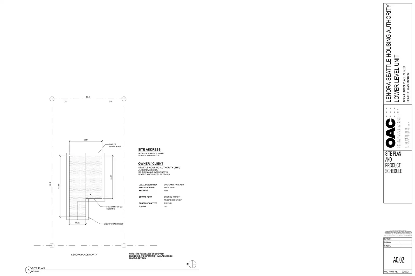 Site plan for 14334 Lenora Pl N