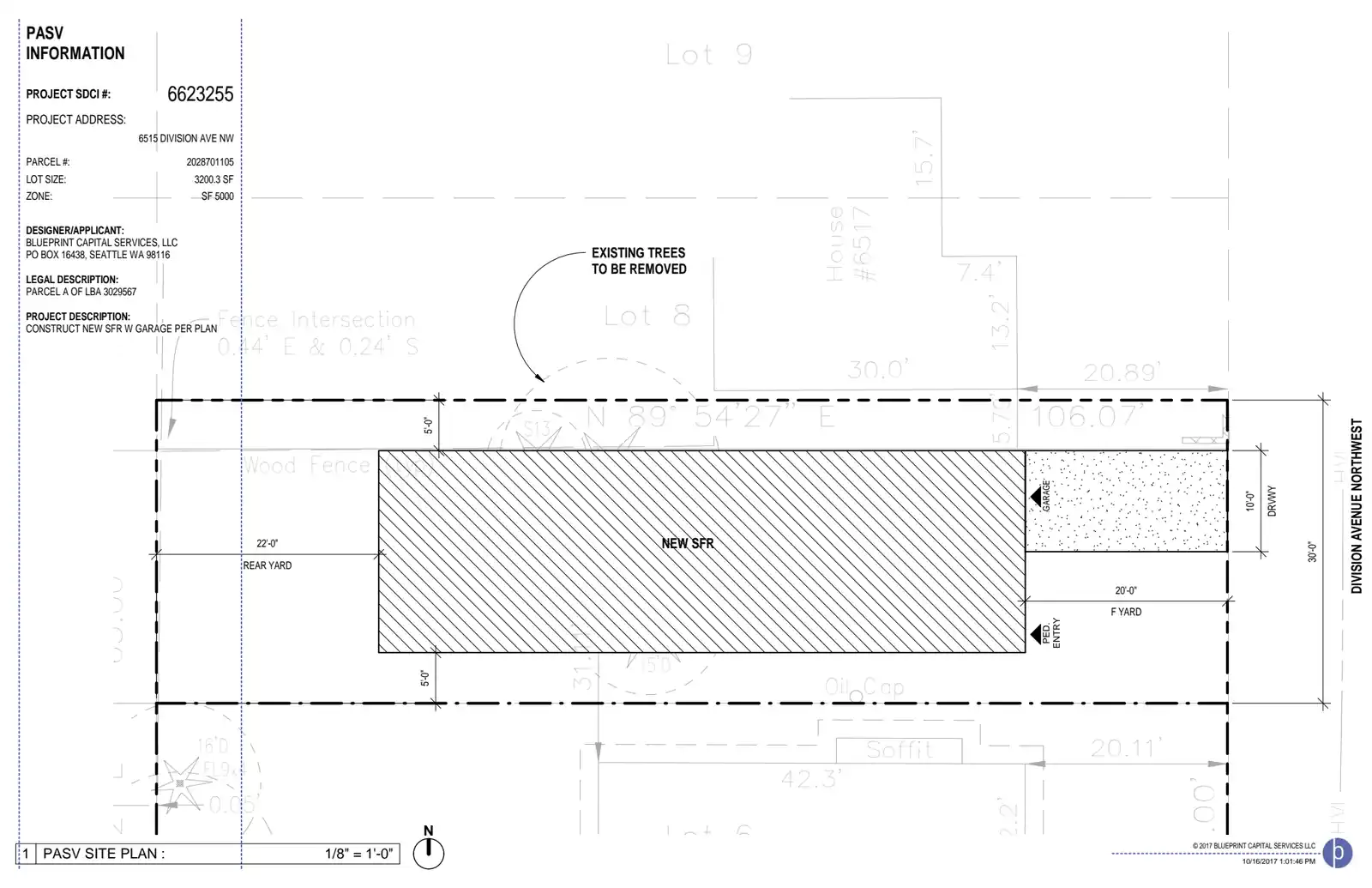 Site plan for 6515 Division Ave NW