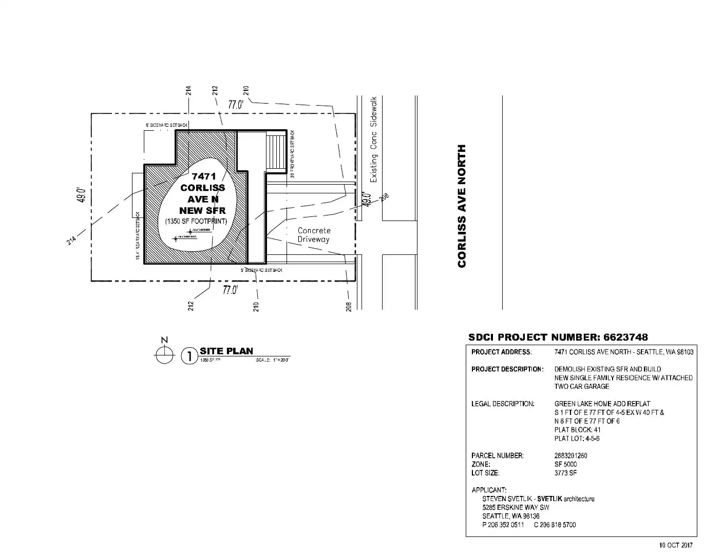 Site plan for 7471 Corliss Ave N