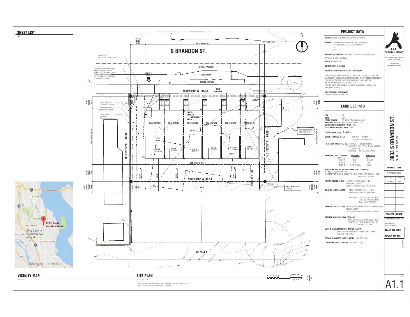 Site plan for 3935 S Brandon St