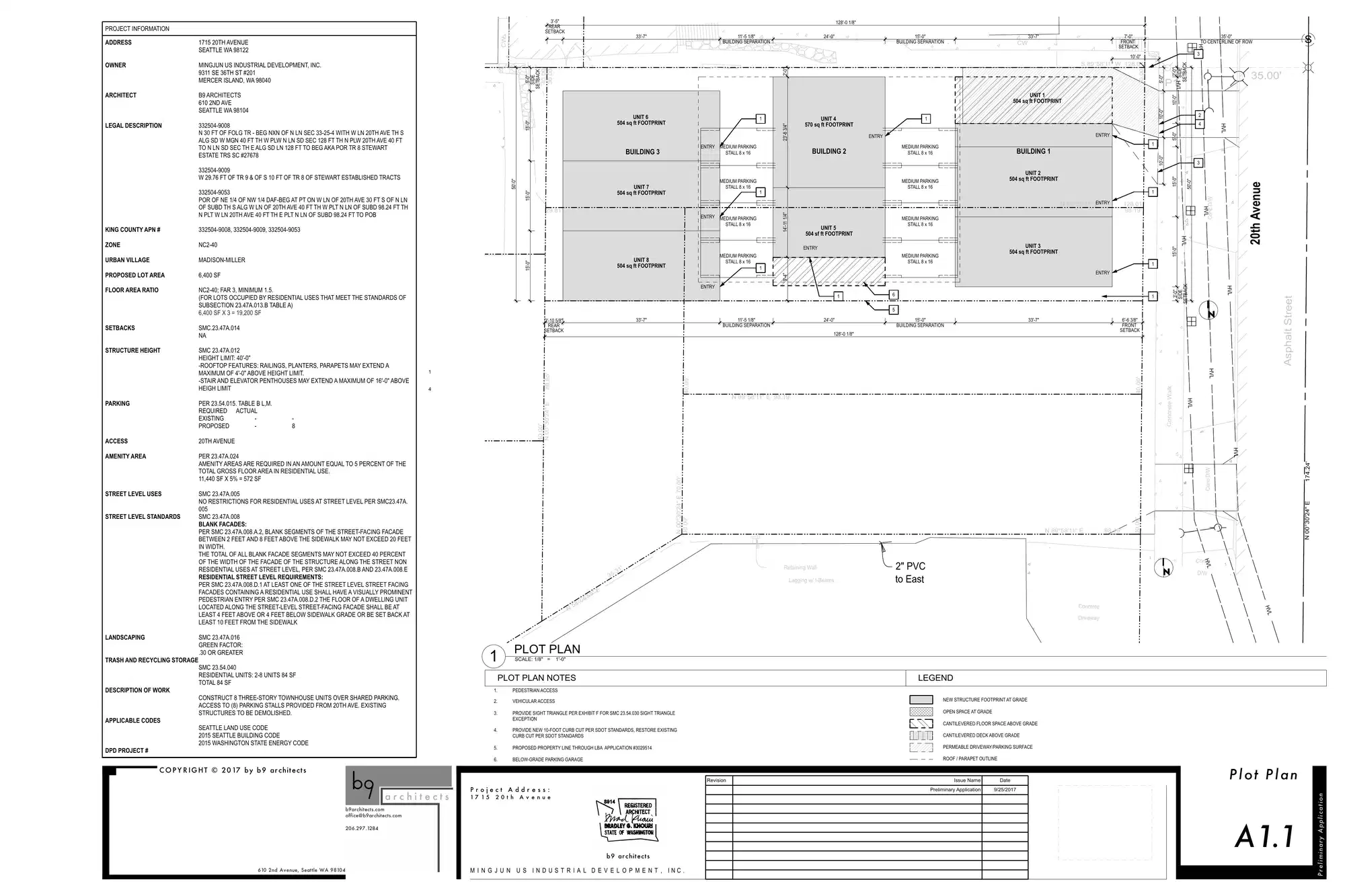 Site plan for 1725 20th Ave