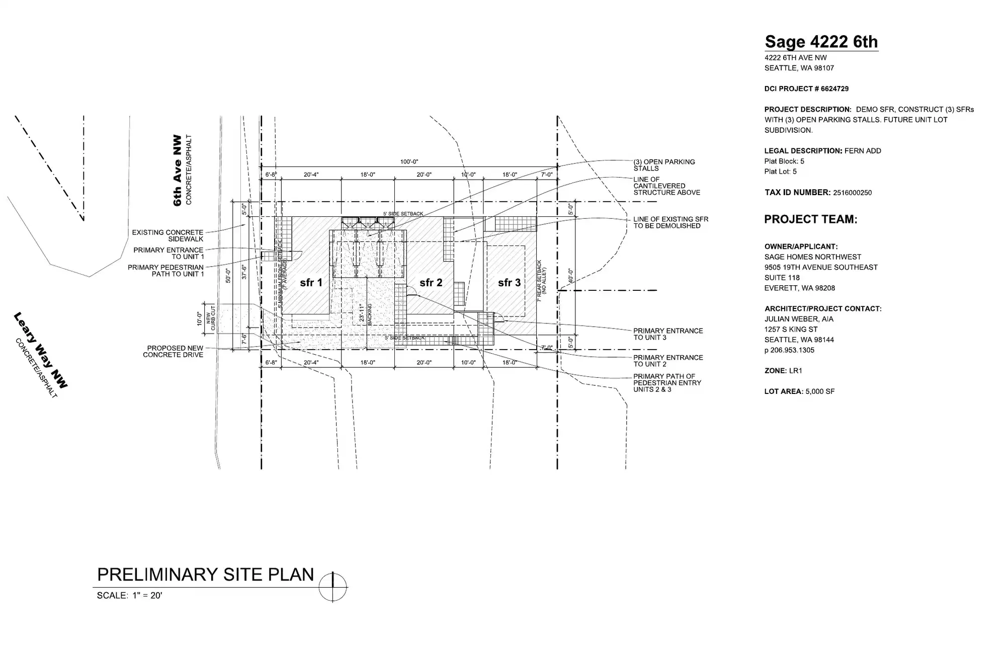 Site plan for 4224 6th Ave NW