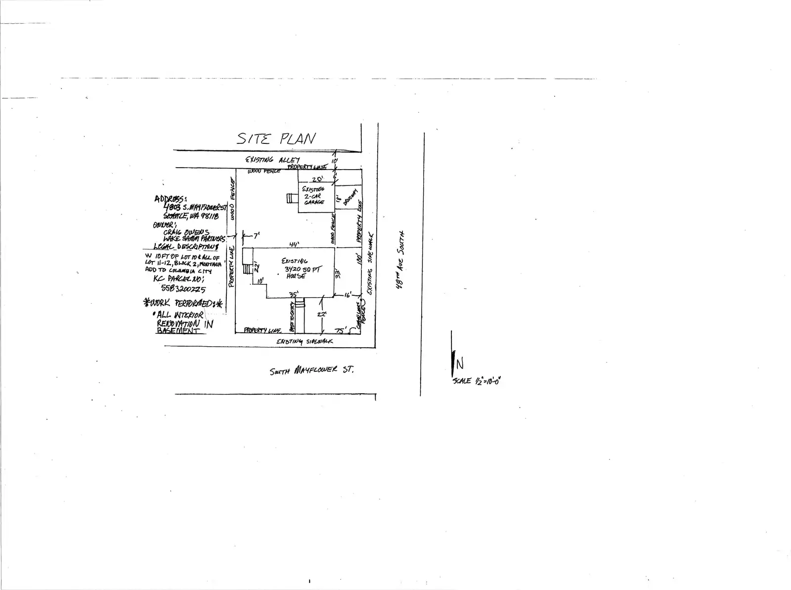 Site plan for 4803 S Mayflower St