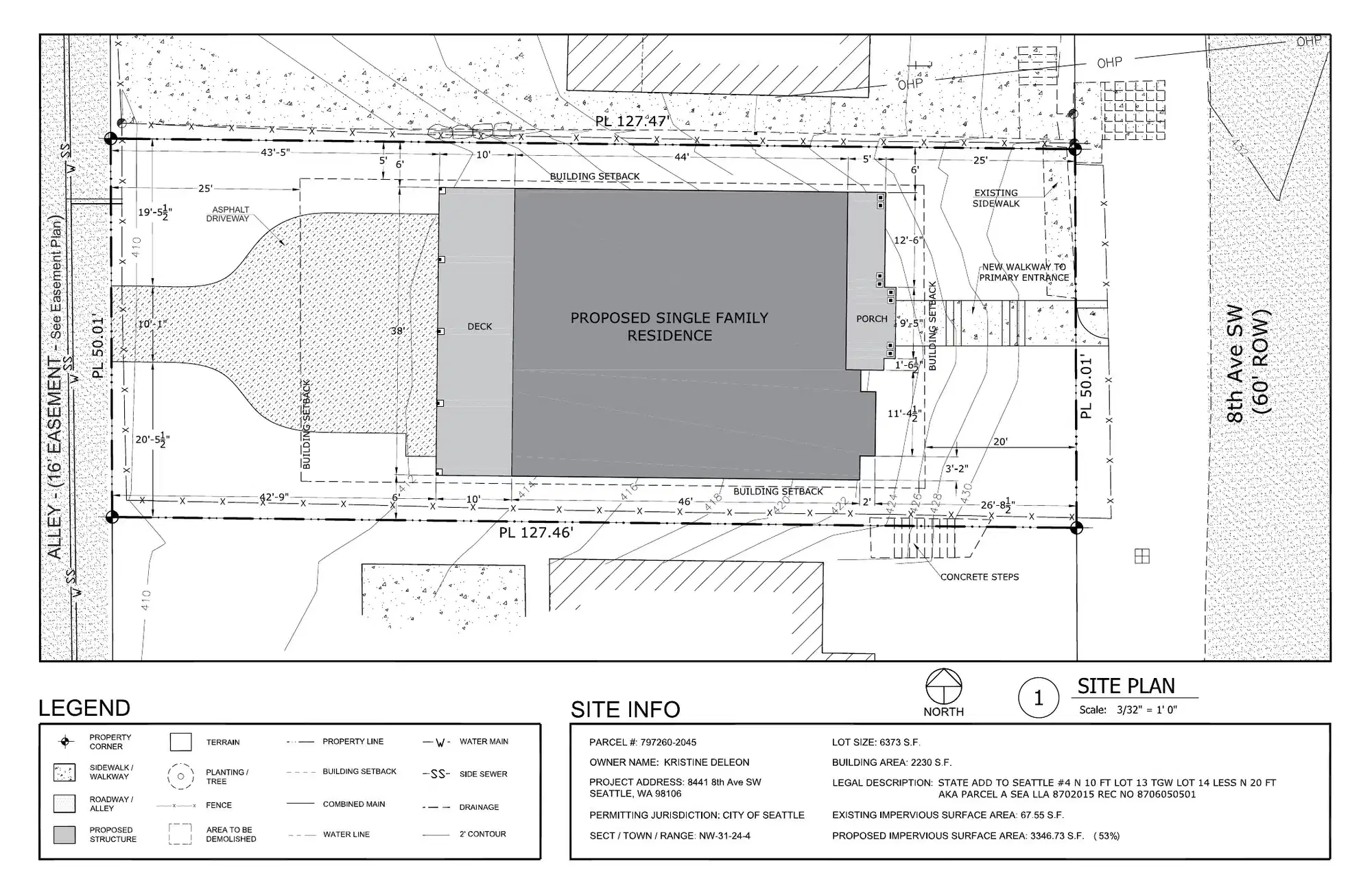 Site plan for 8441 8th Ave SW