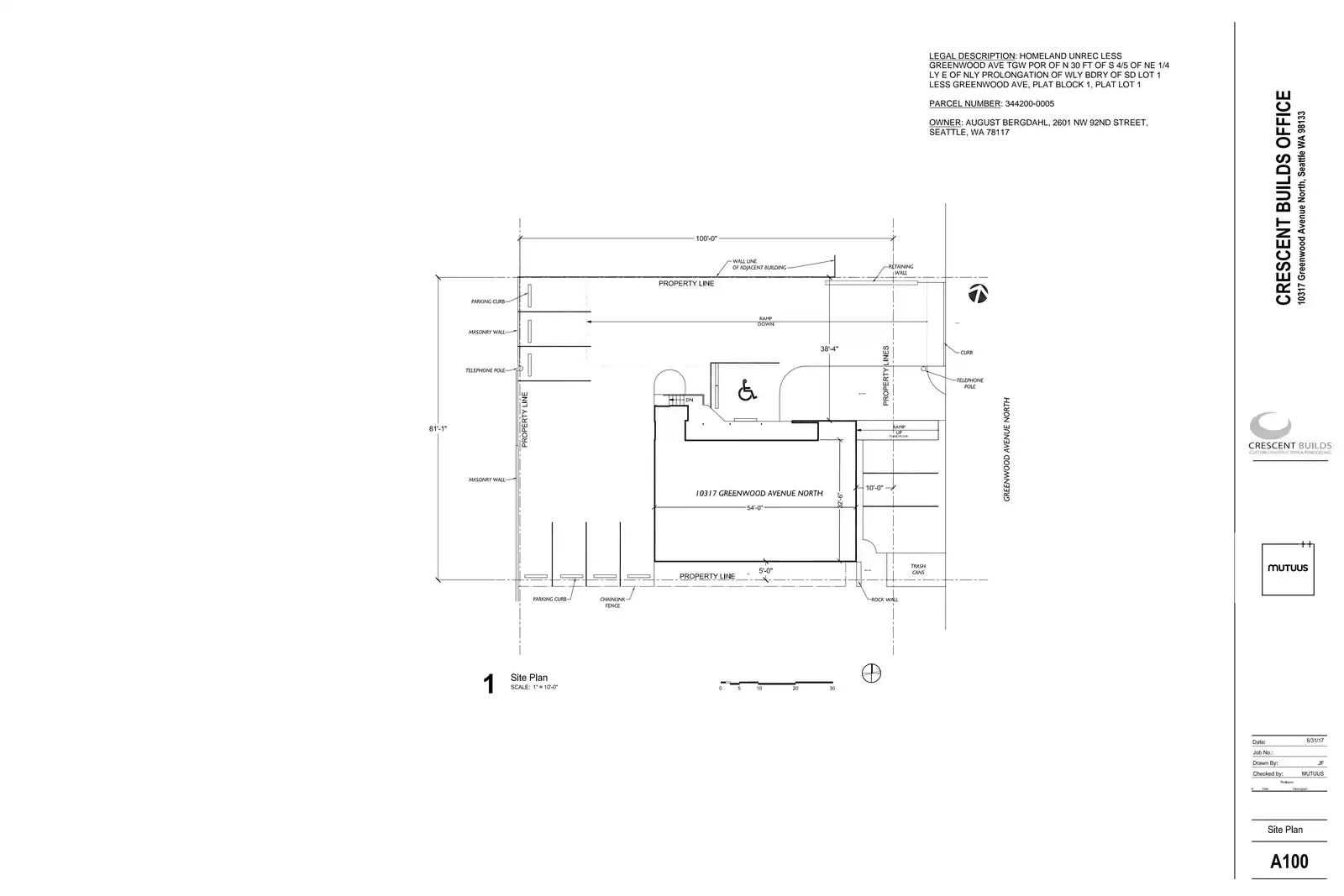 Site plan for 10317 Greenwood Ave N