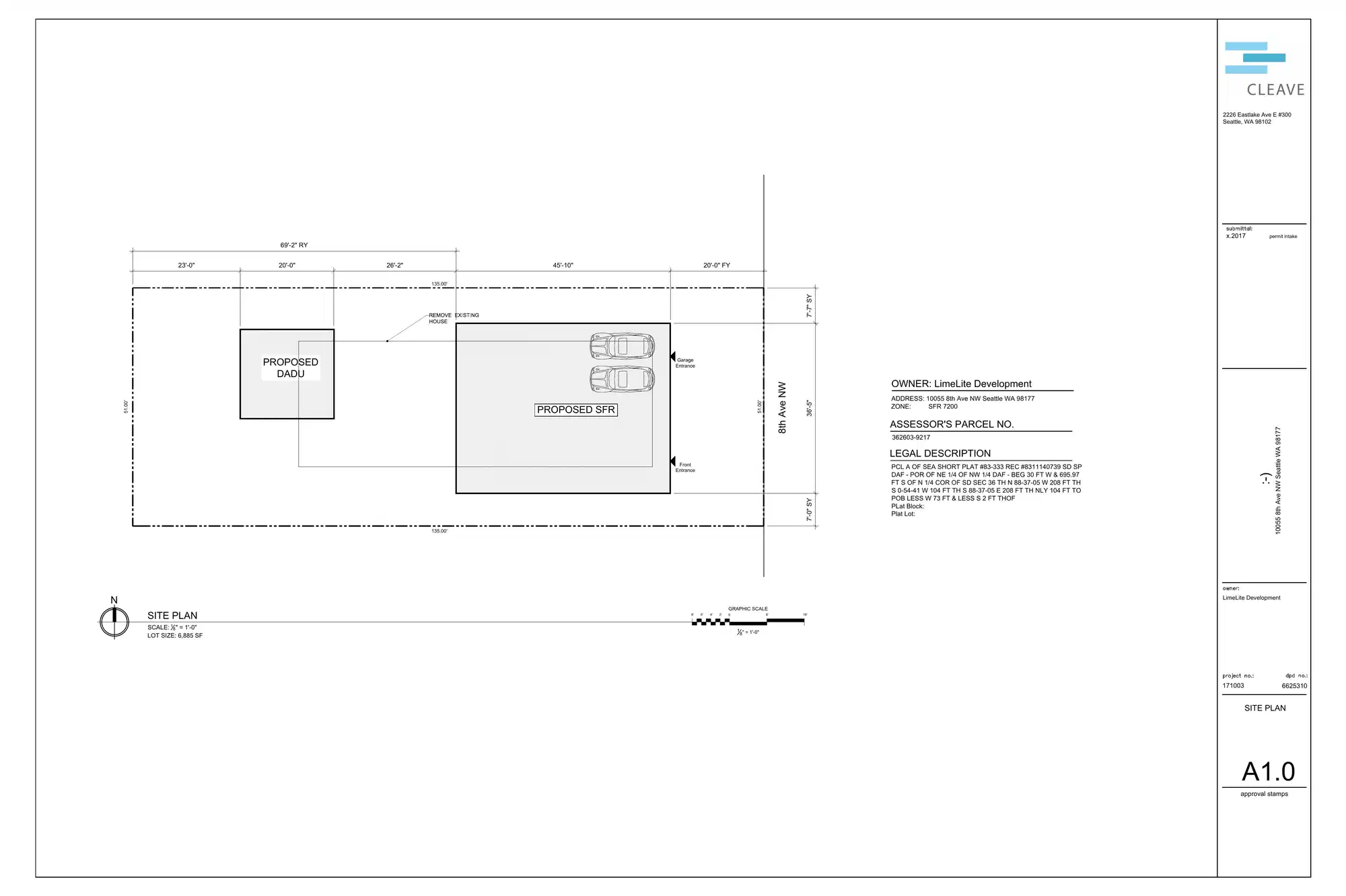 Site plan for 10055 8th Ave NW
