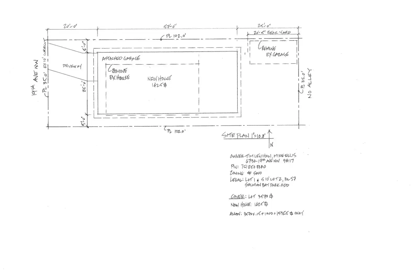 Site plan for 6730 19th Ave NW