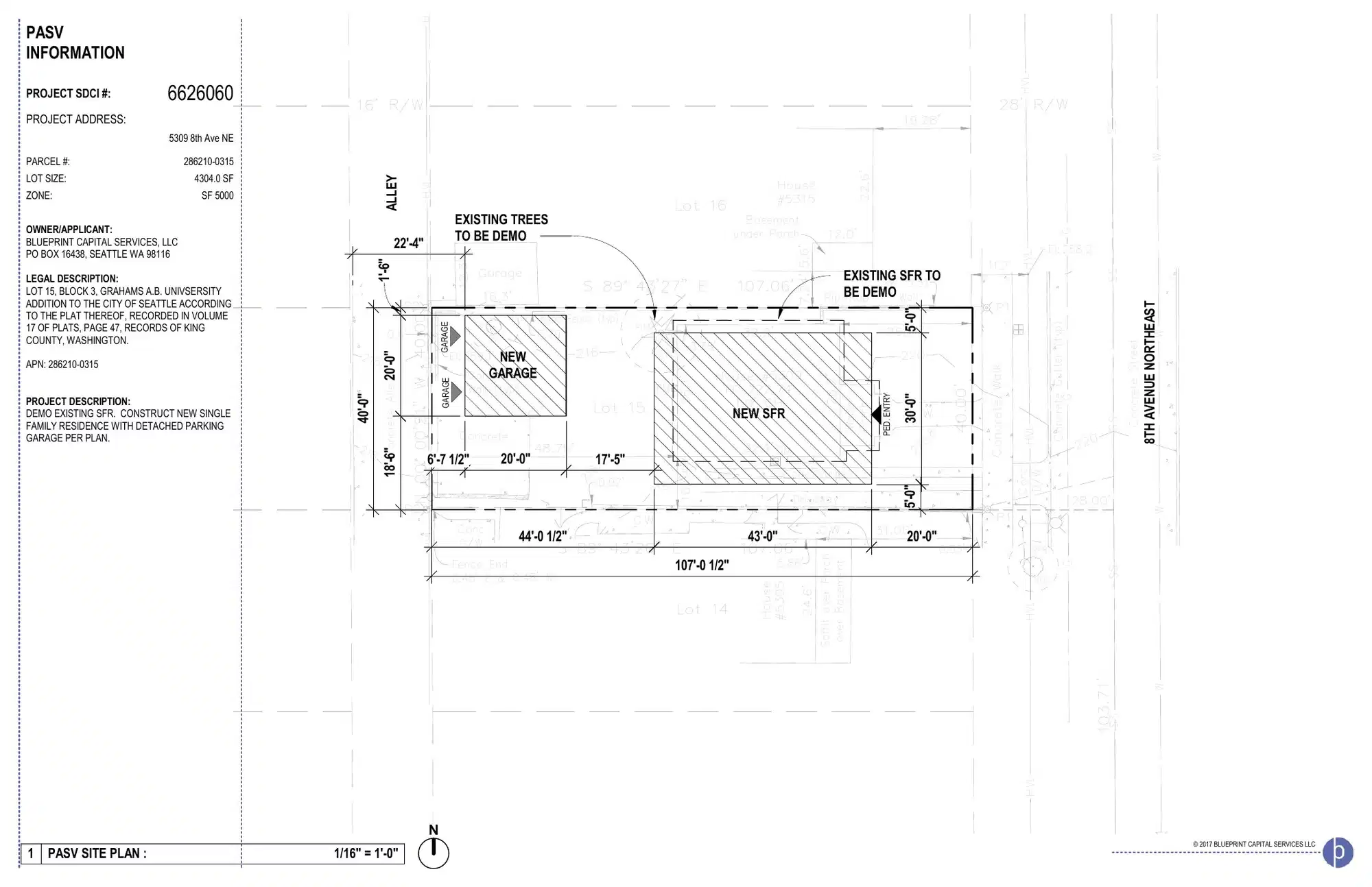 Site plan for 5309 8th Ave NE