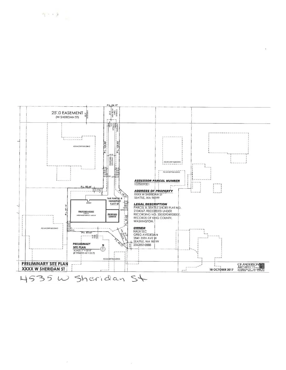 Site plan for 4535 W Sheridan St