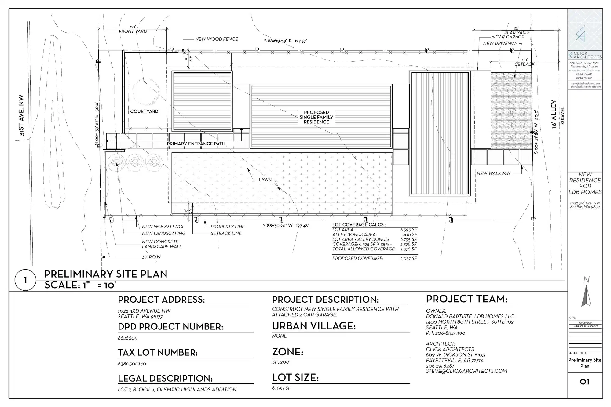 Site plan for 11716 3rd Ave NW