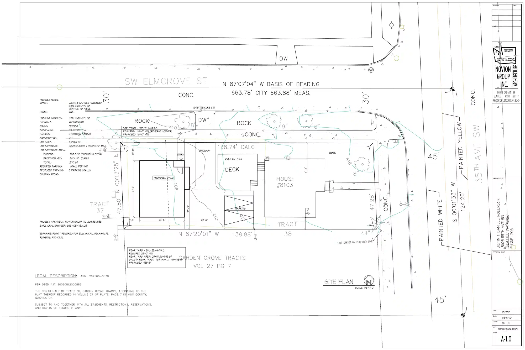 Site plan for 8103 35th Ave SW
